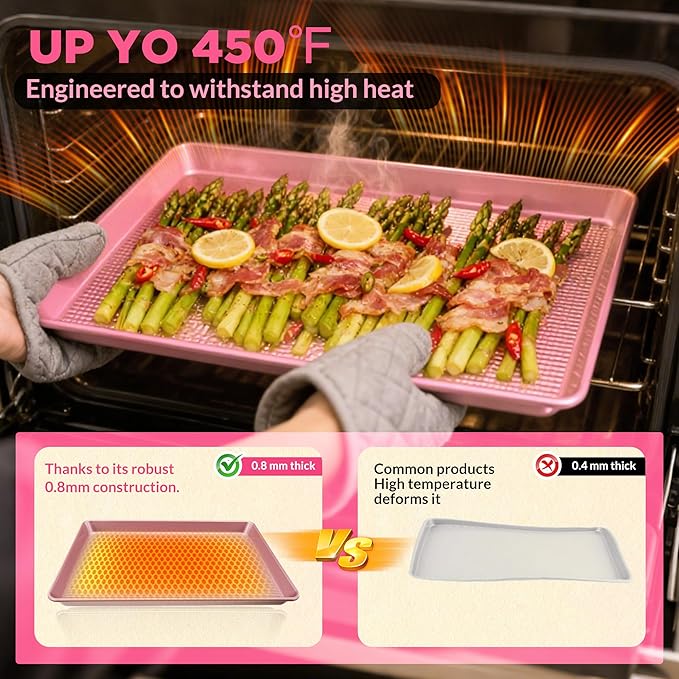 Professional Non-Stick Baking Sheets Set, 3-Piece Heavy Duty Carbon Steel - Image 7
