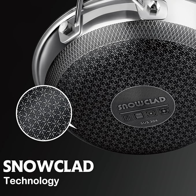 SNOWCLAD Hybrid Nonstick Stainless Steel Frying Pan - Image 6