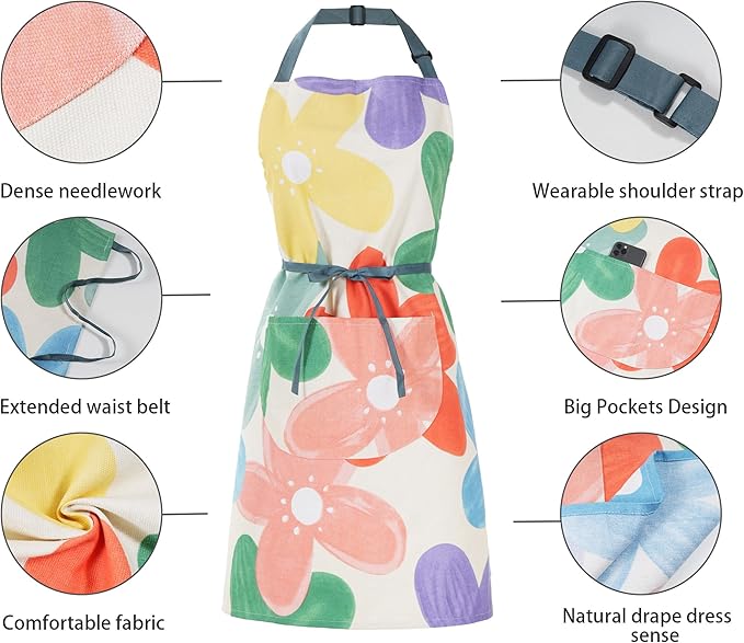 2 Pack Floral Apron for Women - Image 3
