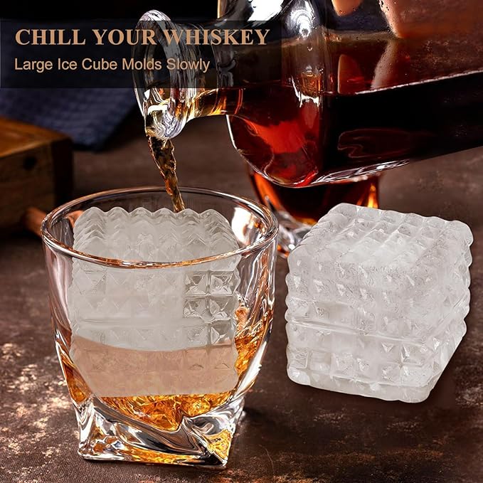 2-Inch Whiskey Ice Cubes Mold, Silicone Ice Cube Trays - Image 3