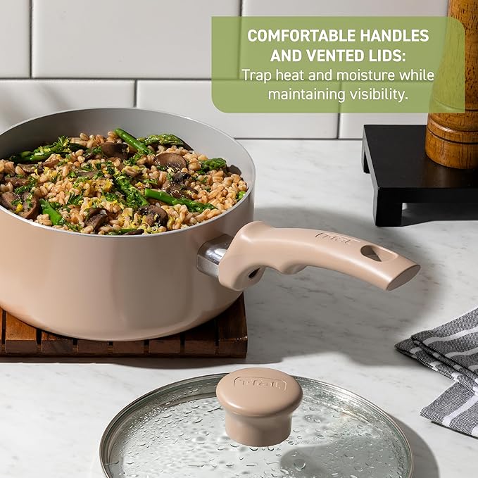 T-Fal Refresh Ceramic Nonstick Frying Pan 2-Pc Set, Oven Broiler Safe up to - Image 4