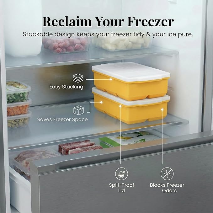 KitchFort Large Silicone Ice Cube Tray, Easy Release 2" Big Ice Cubes - Image 5