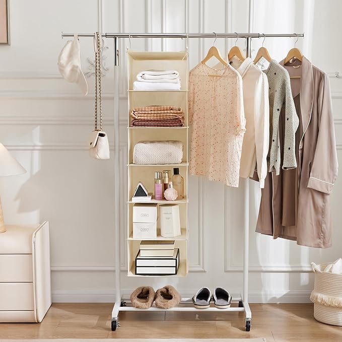 MAX Houser 6 Tier Shelf Hanging Closet Organizer, Cloth Hanging Shelf - Image 4