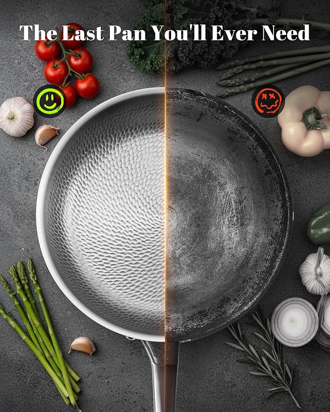 Titanium Pans for Cooking, 12 Inch Pure Titanium Hammered Pro frying pan - Image 3