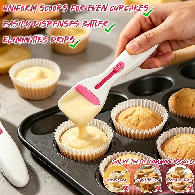2pcs Pink Pastry Scoop Batter Dispenser - Image 3