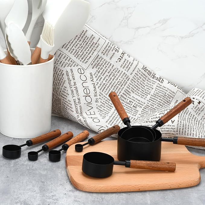 Black Measuring Cups and Spoons Set, Measuring Spoons and Measuring Cup Set - Image 6