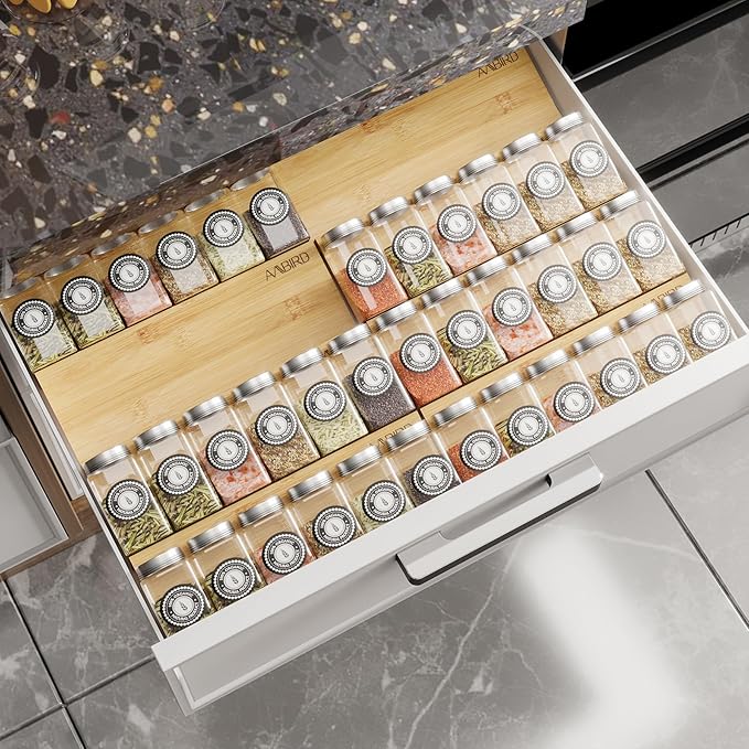 AMBIRD Bamboo Spice Drawer Organizer by AMBIRD