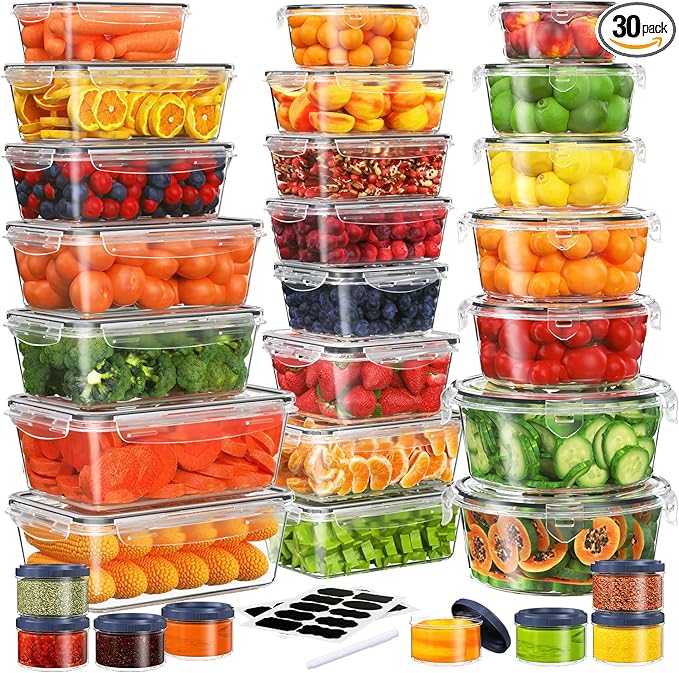 KITHELP 60-Piece Large Food Storage Containers Set by KITHELP