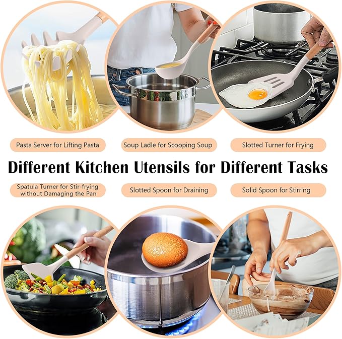 HaWare Kitchen Cooking Utensils Set, 23-Piece Silicone Kitchen Utensils Spatula - Image 5