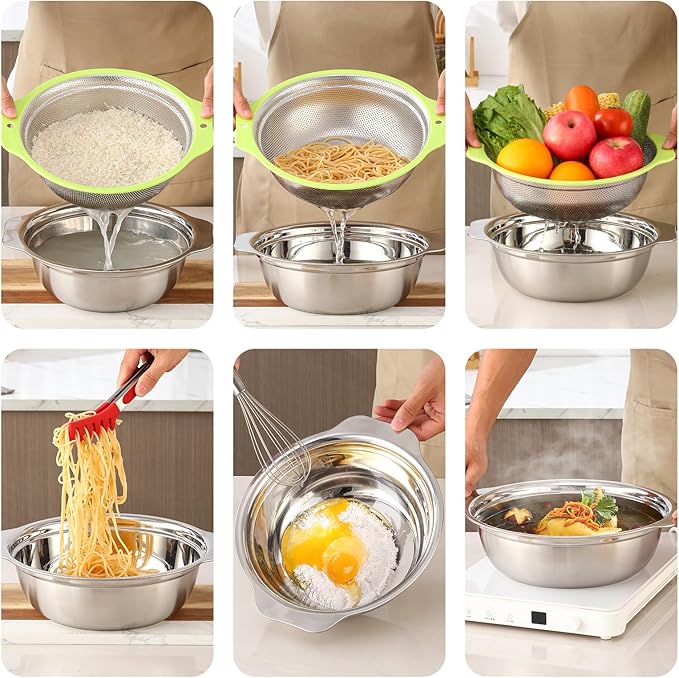 Colander Stainless Steel Microporous, 2QT Rice Strainer - Image 7