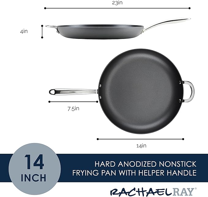 Rachael Ray 80089 Professional Hard Anodized Nonstick Frying/Fry Pan/Skillet - Image 2