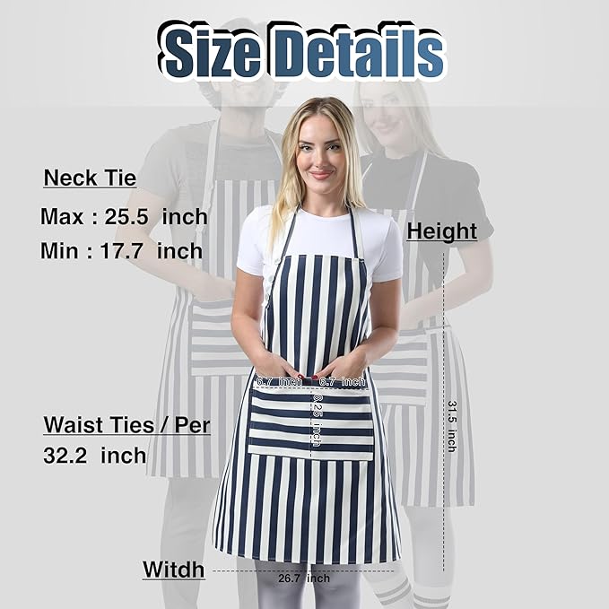 TOSHEX Kitchen Apron Waterdrop Resistant Cotton Apron - Image 6