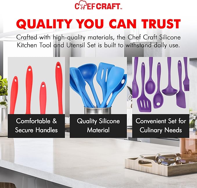 Chef Craft Premium Utensil Set Kitchen, 11 Piece Set - Image 6