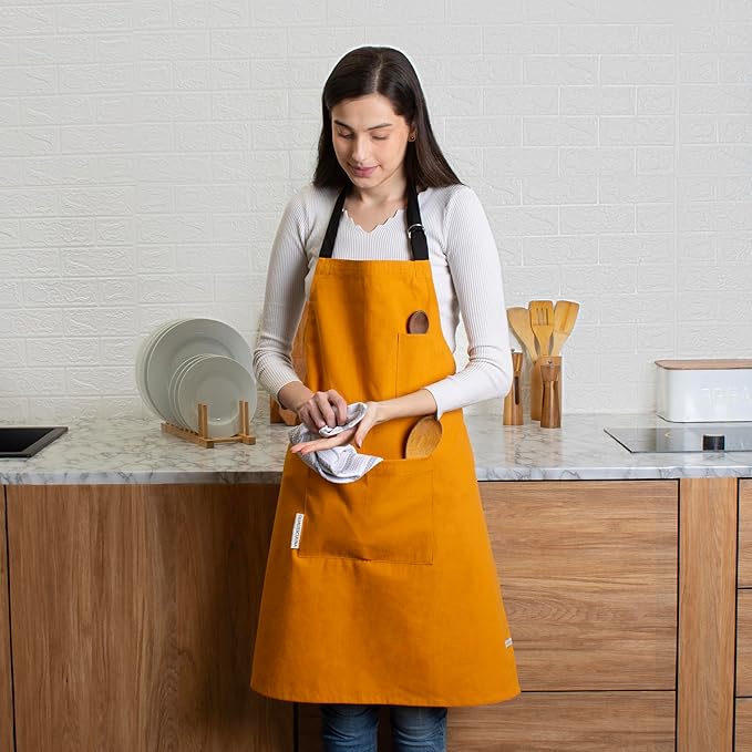 Cotton Canvas Apron for Women & Men – Adjustable Neck Strap & Waist Ties - Image 6