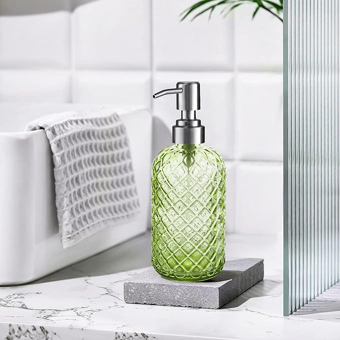 14 Oz Refillable Glass Soap Dispenser - Image 5