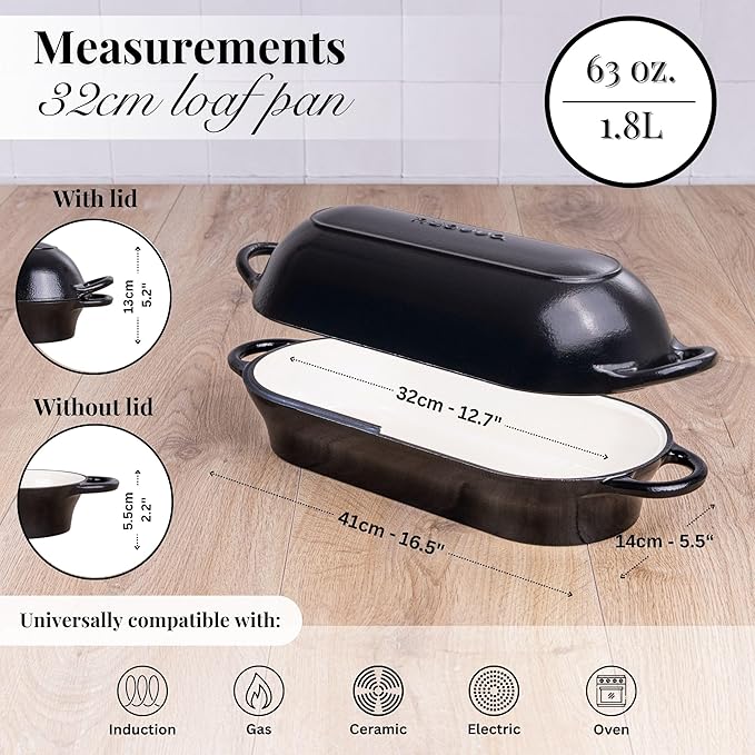 Enamelled Cast Iron Bread Loaf Pot – Dutch Oven - Image 2