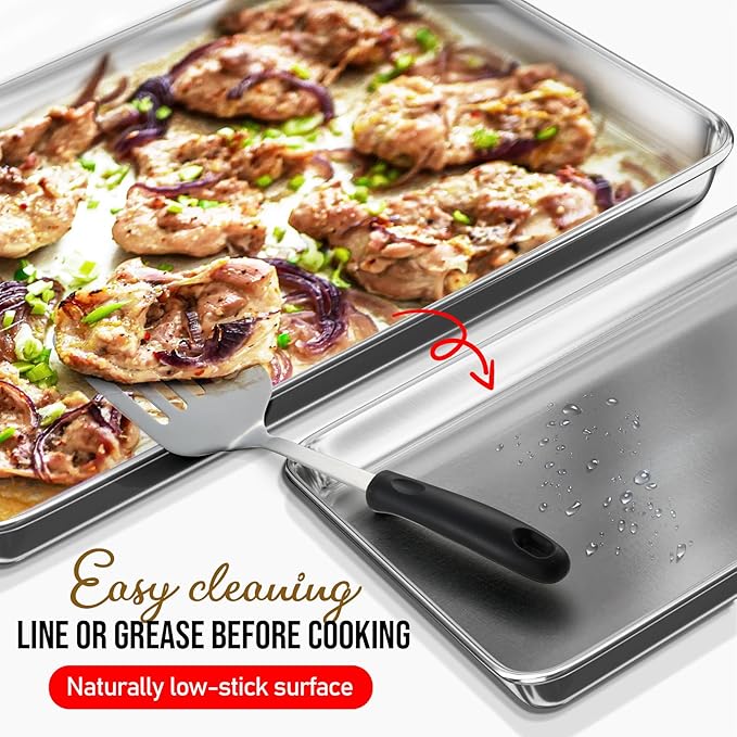 Eatex Aluminum Baking Sheet Set, 2 Pack Cookie Sheet Set, Cookie Sheets - Image 4