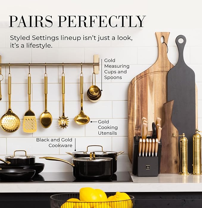 Black and Gold Knife Set for Kitchen - Image 6