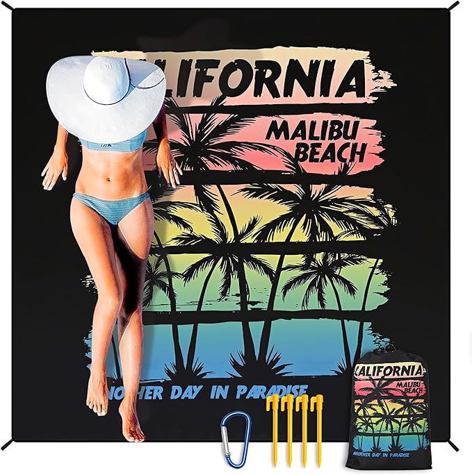 HIHOHO Beach Blanket Waterproof Sandproof Extra Large Beach Mat 79" X by HIHOHO