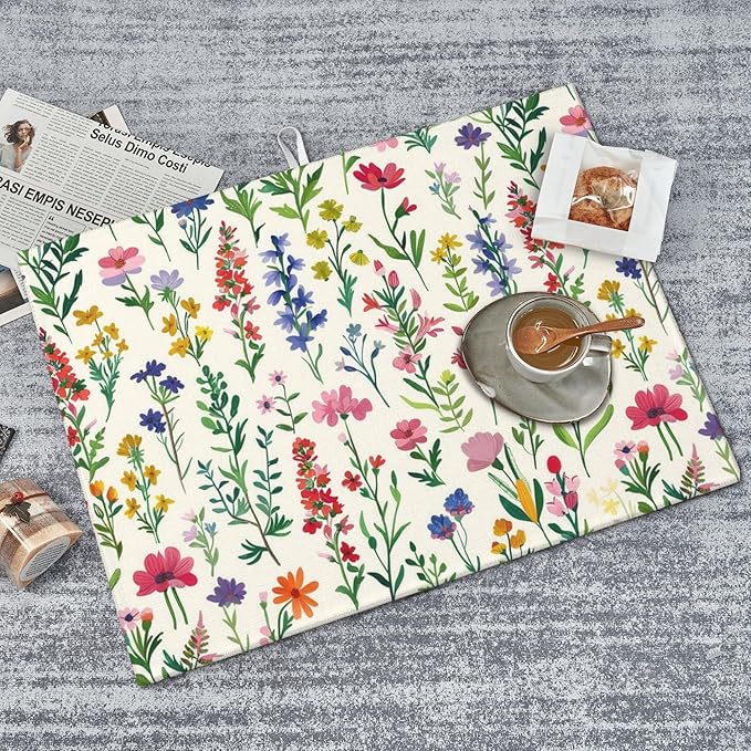 Watercolor Wildflower Dish Drying Mat - Image 6
