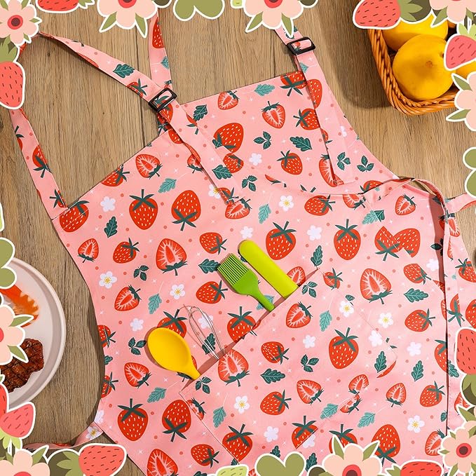 2 Pack Kids Apron, Cute Cooking Aprons, Waterproof Art Apron - Image 5