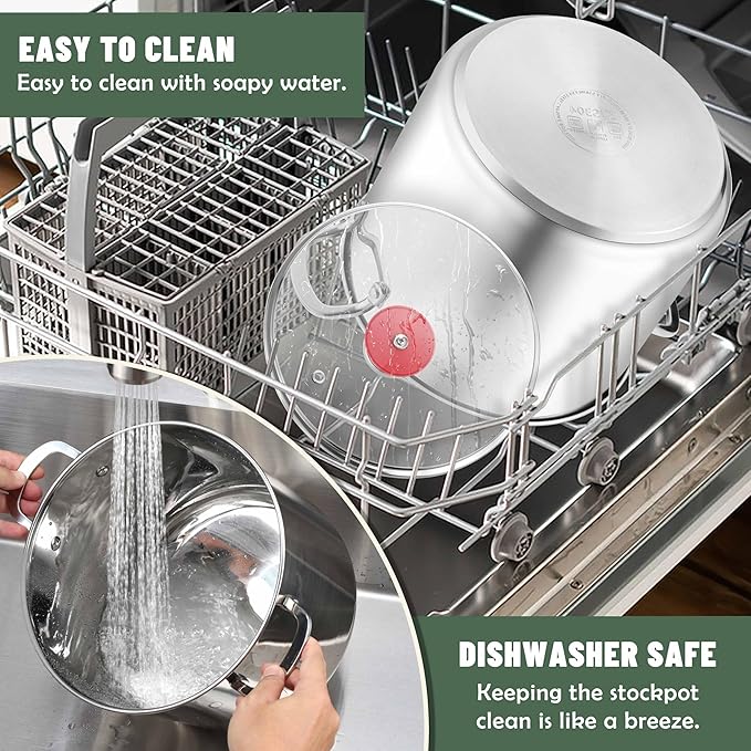 Herogo 12 Quart 18/10 Stainless Steel Stock Pot - Image 7