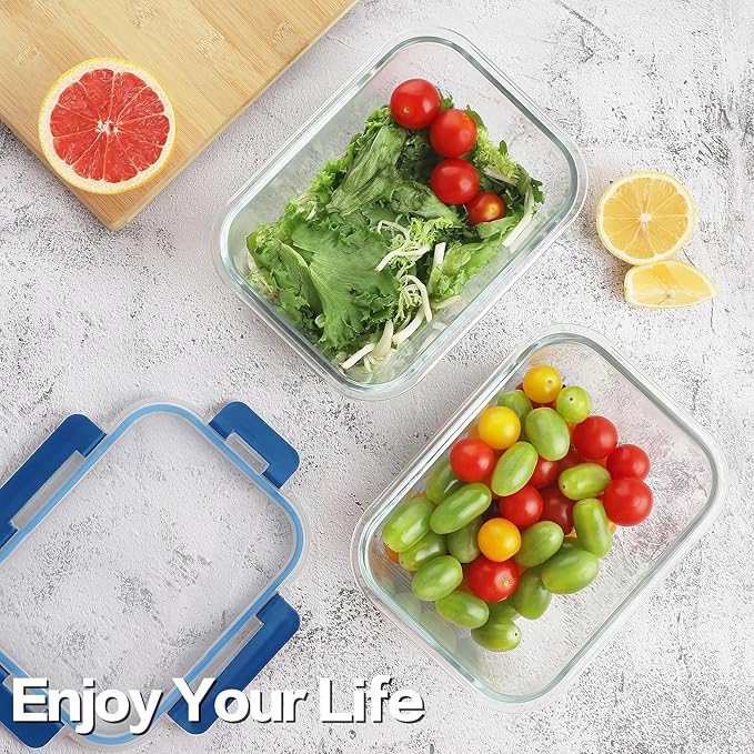 8 Pack 36oz Large Glass Meal Prep Containers - Image 6