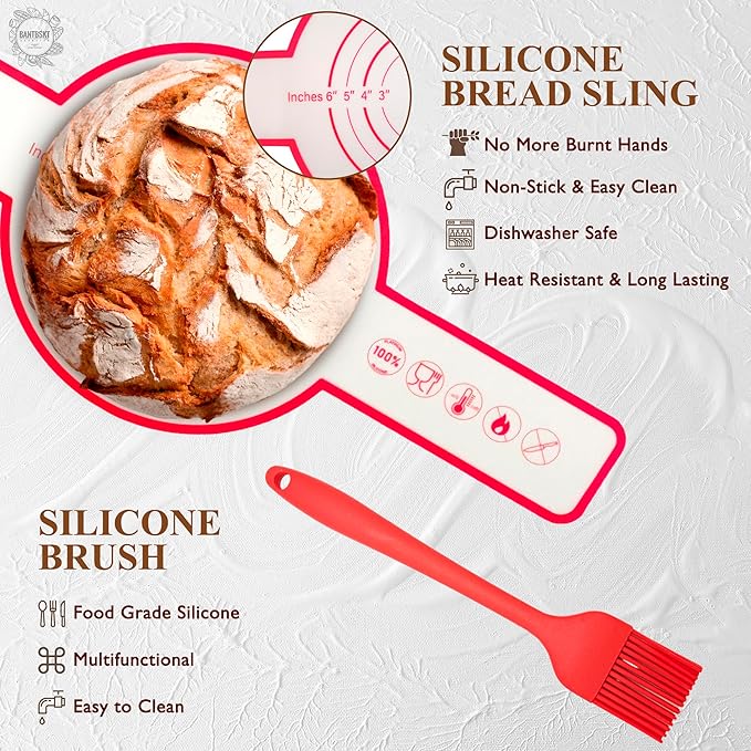 Complete Sourdough Starter Kit, Sourdough Bread Baking Supplies, Banneton Bread - Image 7