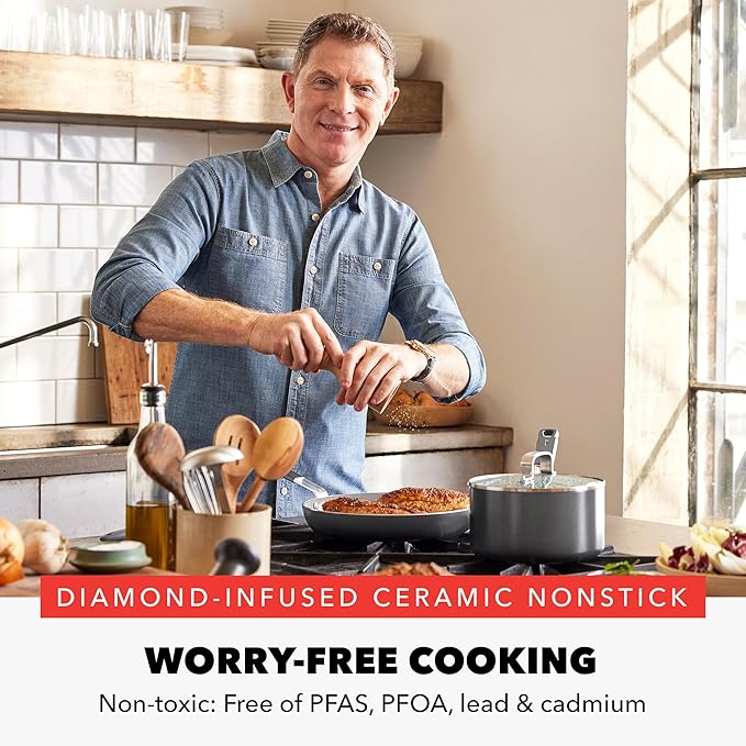 GreenPan x Bobby Flay 8" Nonstick Frying Pan Skillet, PFAS-Free Diamond Ceramic - Image 2