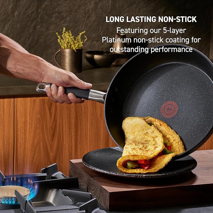 T-Fal Stone Force Platinum Non Stick Fry Pan Set 2 Piece, 8 inch and 10.5 inch - Image 3