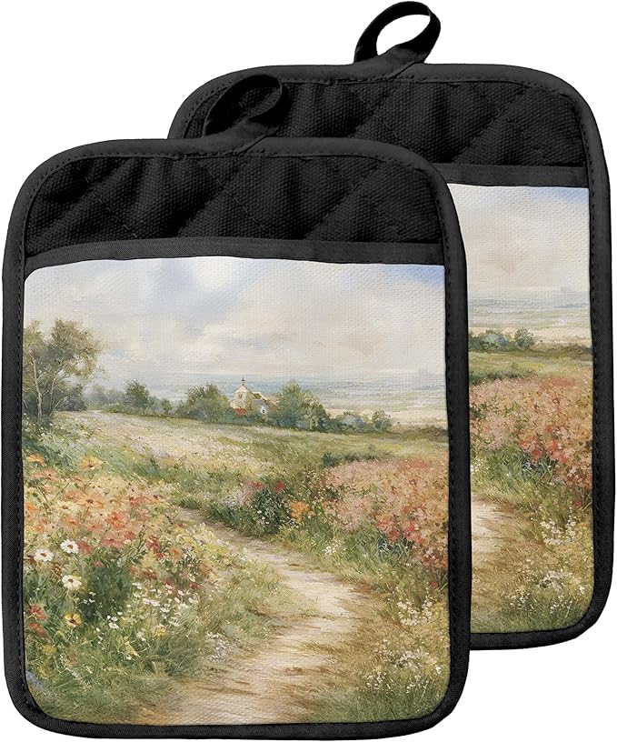Rustic Wildflower Meadow Pot Holders by Unknown