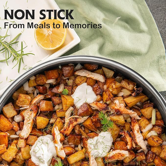 SNOWCLAD Pots and Pans Set Non Stick, Non Stick Frying Pans, Saute Pan & Stock - Image 2