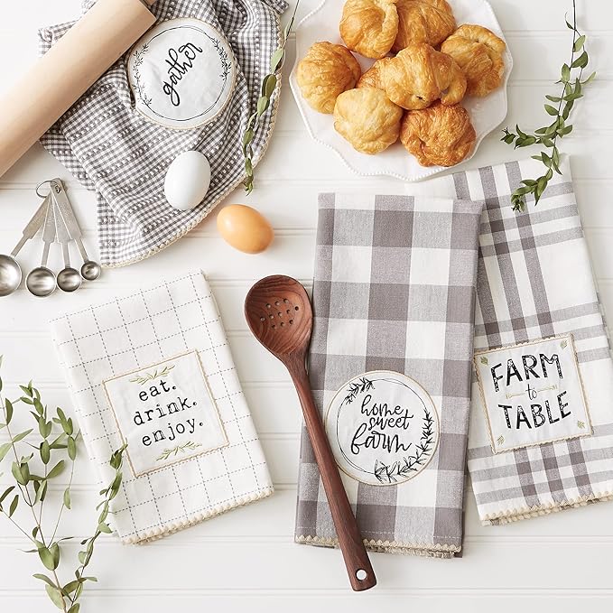 DII Home Sweet Farmhouse Kitchen Collection, Dishtowel Set - Image 4