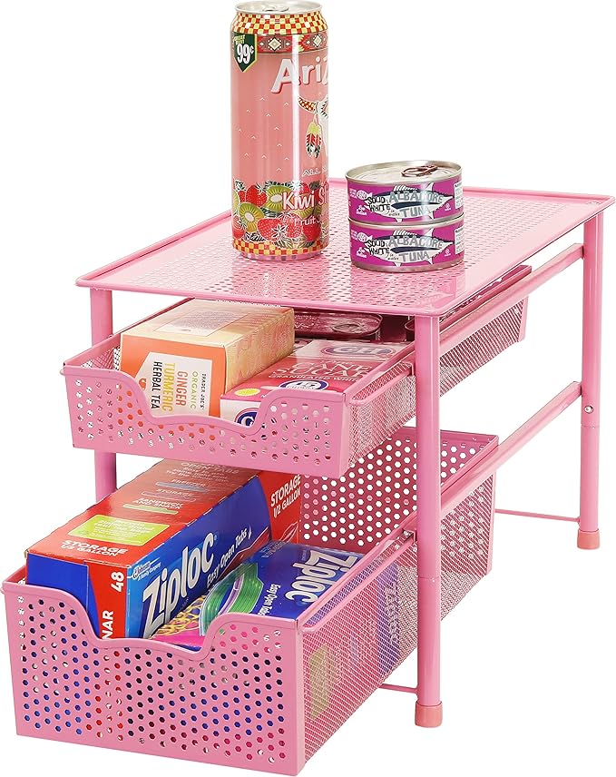 Simple Houseware Stackable 2 Tier Sliding Basket Organizer Drawer - Image 4