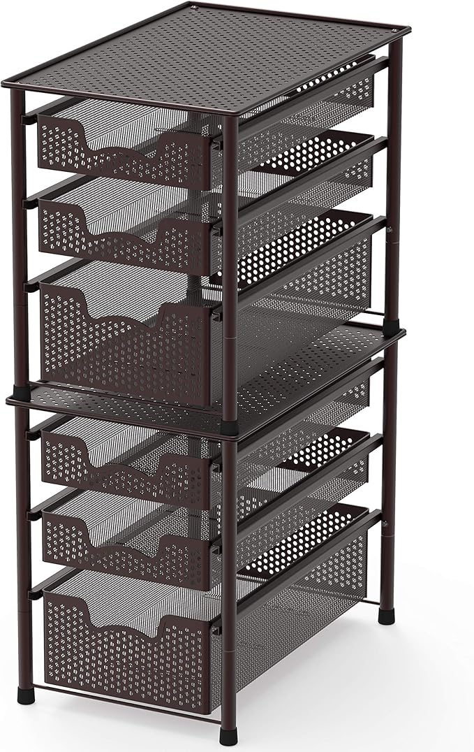Simple Houseware Stackable 3 Tier Sliding Basket Organizer Drawer - Image 4