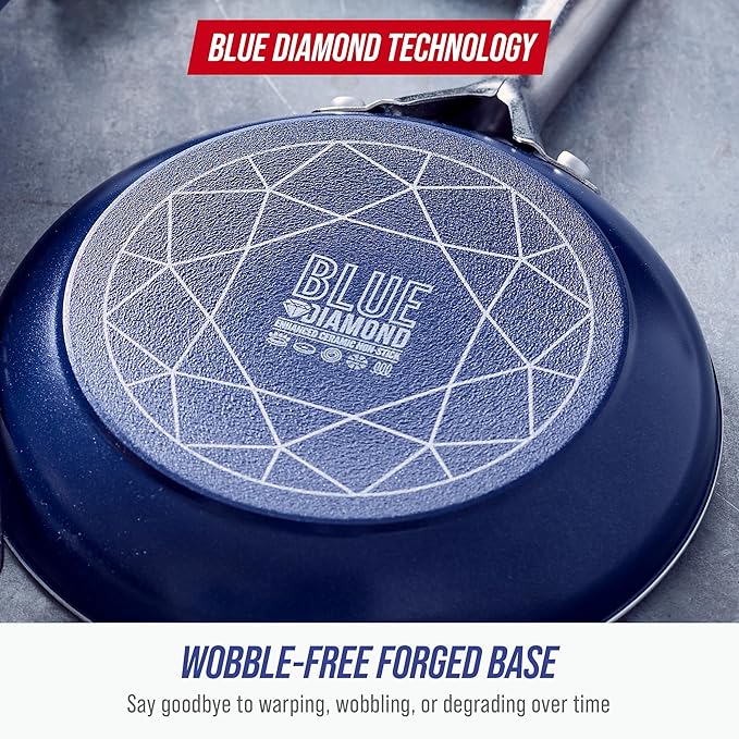 Blue Diamond 8" Nonstick Frying Pan Skillet, Diamond Infused PFAS-Free Ceramic - Image 7