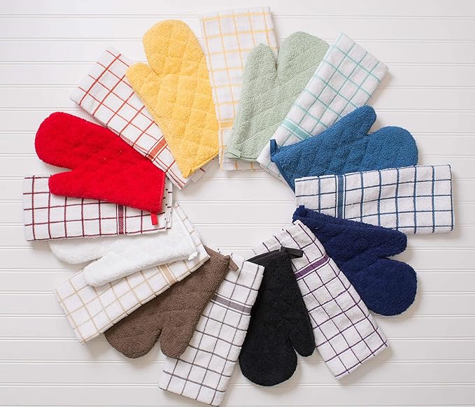 DII Basic Terry Collection 100% Cotton Quilted, Oven Mitt, 2 Piece - Image 8