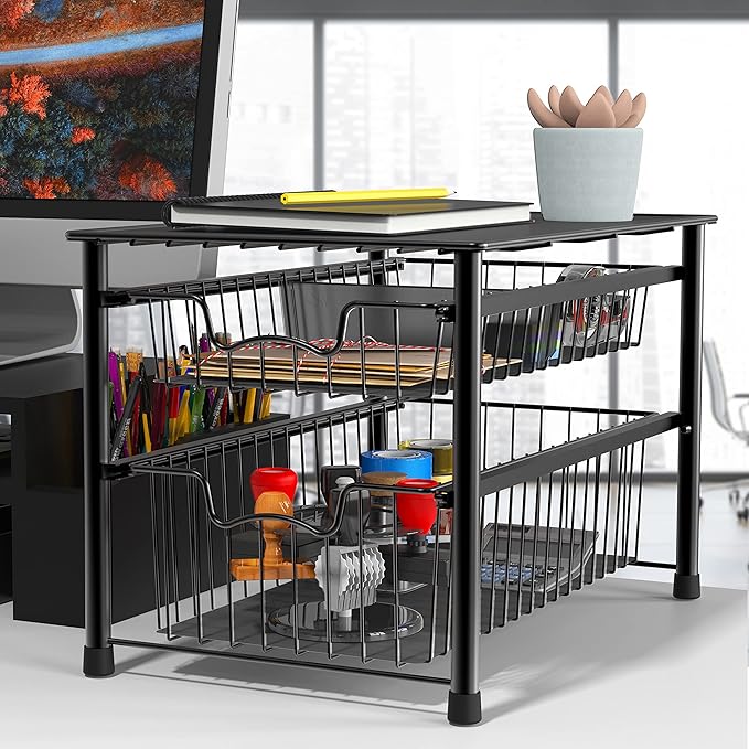 Simple Houseware Stackable Sliding Basket Organizer Drawer - Image 2