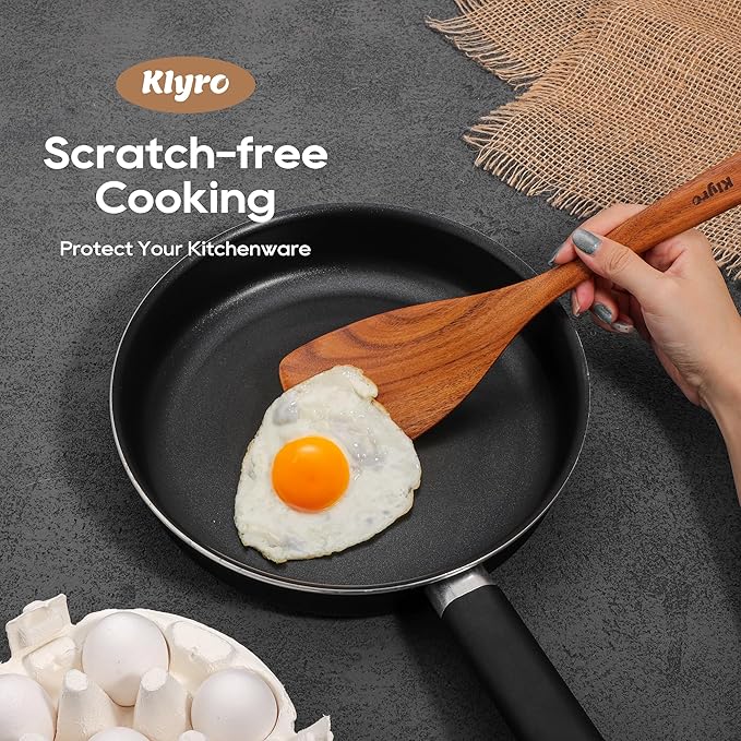 KLYRO Wooden Spoons for Cooking, Nonstick Kitchen Utensils Set - Image 4