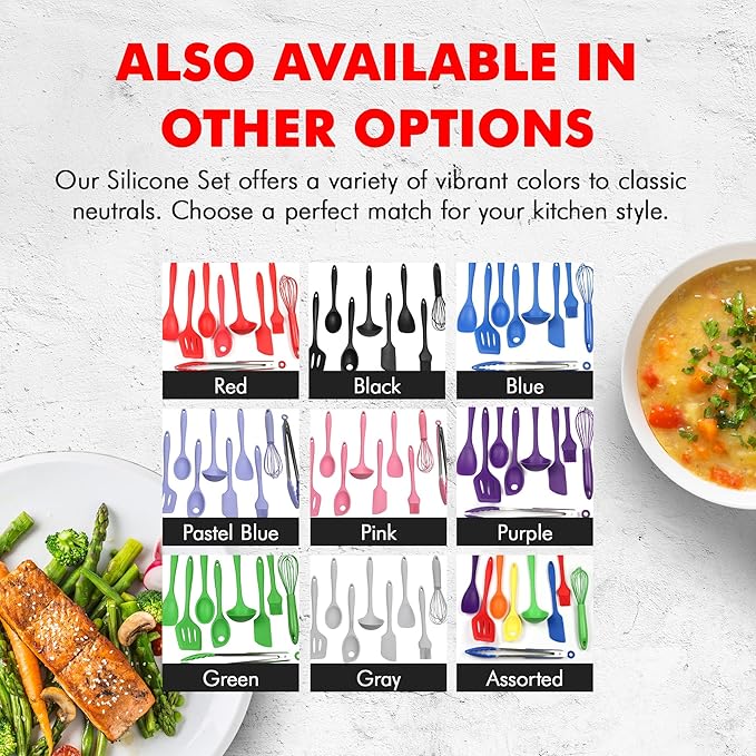Chef Craft 9 Piece Silicone Kitchen Tool and Utensil Set - Image 7