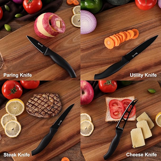 ROMANTICIST Knife Set, 10 Pieces Knife Block Set - Image 8