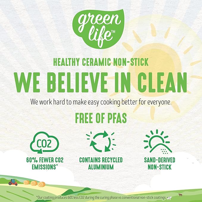 GreenLife Soft Grip Healthy Ceramic Nonstick, 15 Piece Cookware Pots and Pans - Image 8