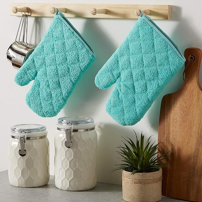 DII Basic Terry Collection 100% Cotton Quilted, Oven Mitt, 2 Piece - Image 7