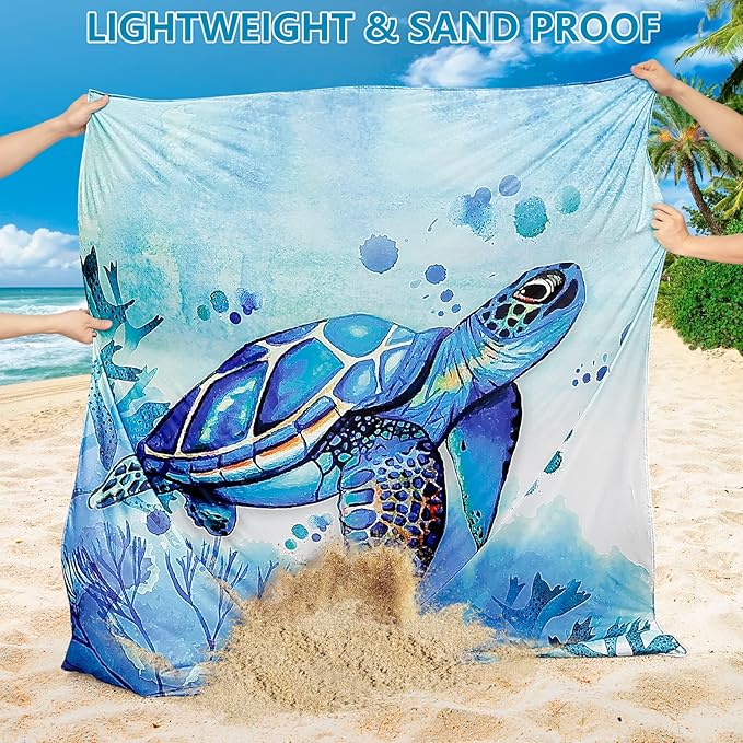 HIHOHO Beach Blanket Waterproof Sandproof Extra Large Beach Mat 79" X - Image 3