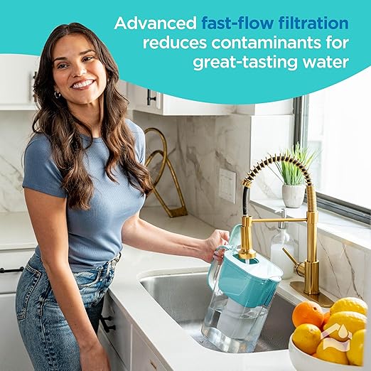 HOMEWATER 10-Cup Pitcher Filter – BPA-Free, High-Capacity 2.4L Pitcher - Image 3