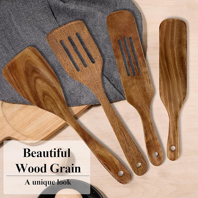 Wooden Spatula, Heat Resistant Cooking Wood Spatulas Spurtles - Image 2