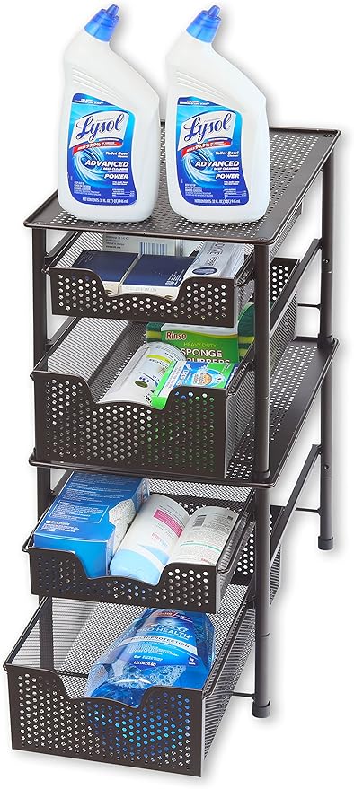 Simple Houseware Stackable 2 Tier Sliding Basket Organizer Drawer - Image 5