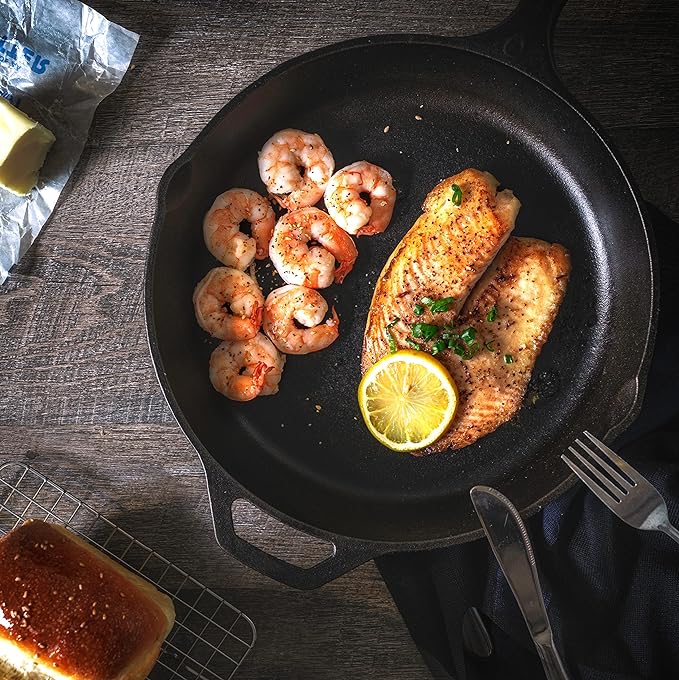 Utopia Kitchen Premium Saute Frying Pan 12 Inch, Cast Iron Chefs Pan, Pre - Image 5
