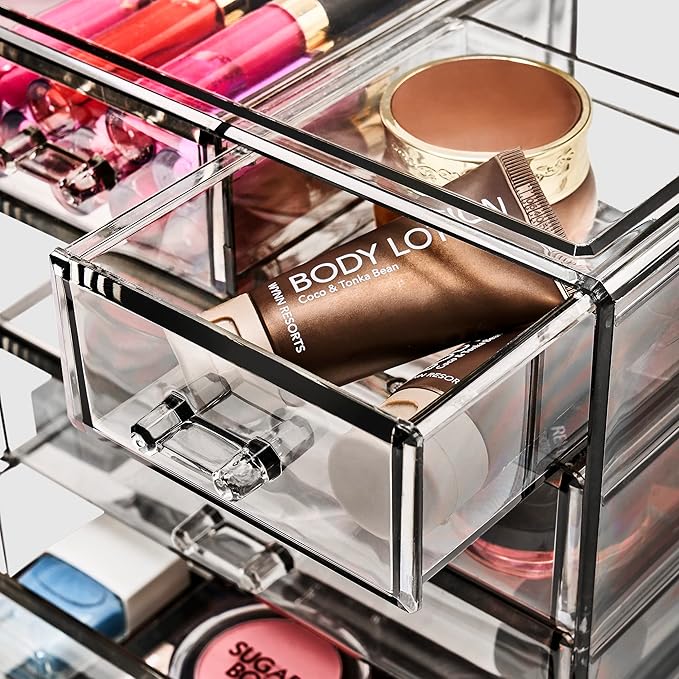 Sorbus Acrylic Makeup Organizer Set, 6-Drawer Vanity & Countertop Cosmetic - Image 5