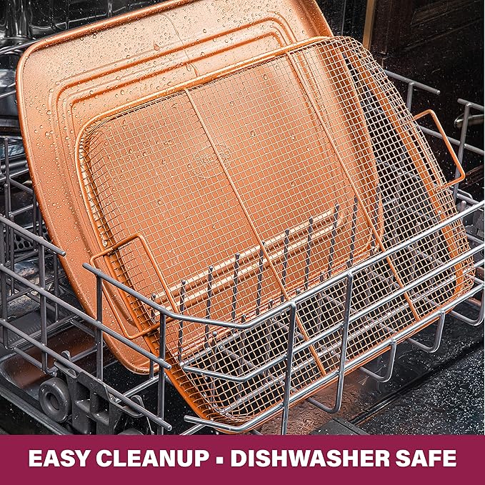 Gotham Steel Baking Sheet with Air Fry Rack, 16.5” x 12.5”, Use as Cooling Wire - Image 8